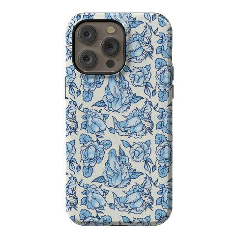 Floral Penis Pattern Blue Phone Case